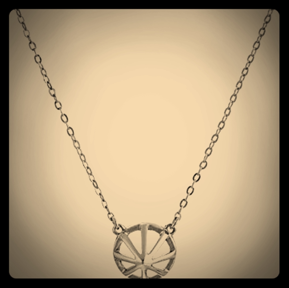 Rebecca Minkoff "caged stud" gold pendant necklace